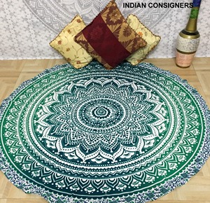 Ombre Mandala Tapestry Wall Hanging Round Beach <b>Throw</b> and Yoga Towel Printed Beautiful Home Decor By Indian Consigners - Product Image 3
