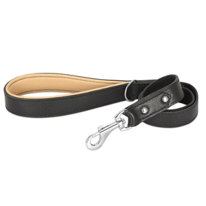 Genuine Leather Dog <b>Leash</b> Padded Handle 360° Rotating Metal Clasp Heavy Duty <b>Pet</b> Walking Lead Multi-Color OEM Wholesale - Product Image 2