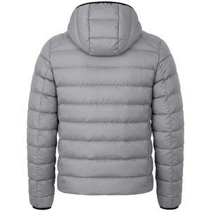 Manteau à capuche gris pour homme, coupe ample, fermeture éclair décontractée, épaisseur standard, softshell léger en polyester, 150g-200g - Product Image 2
