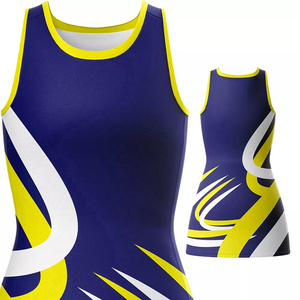 Ensemble d'uniformes de netball avec jupes et hauts, service OEM personnalisé, imprimé par transfert thermique, 100 % polyester, respirant, anti-plis, séchage rapide - Product Image 6