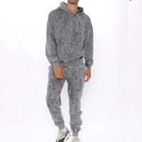 Ensemble de survêtements personnalisés haut de gamme ODM pour hommes, en coton lourd teint pigmentaire, comprenant un sweat à capuche et un pantalon de survêtement droit, collection 2026