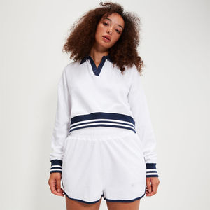 Nouvelle conception personnalisée, ensemble de survêtement blanc 2 pièces pour femme, sweat-shirt court Crocetta, sweat à capuche et short pour femme, ensemble de shorts pour femme - Product Image 5