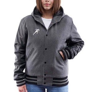 Blouson bombardier à capuche avec bouton couvert lettre broderie Logo Design matelassé tricoté coupe ample pour femmes hiver décontracté respirant - Product Image 6