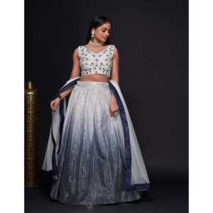 Sequence Work Party Wear Lehenga Choli Vestidos de cóctel elegantes - Product Image 4