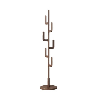 Elegant design wooden <b>coat</b> <b>rack</b> <b>standing</b> dark walnut finish clothes tree with round base minimalist entryway customized options - Product Image 1