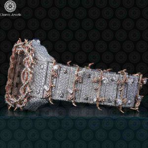 Montre de luxe pour femme Charm Jewells, carrée, en acier inoxydable, incrustée de diamants, cristal saphir, analogique, quartz, fermoir papillon - Product Image 2