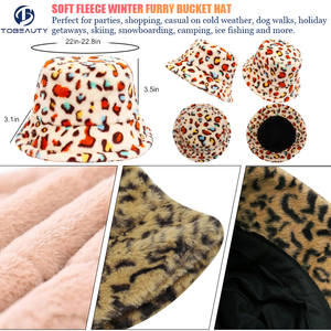 Tie-Dye Bò beo ngựa vằn mô hình động vật Windproof Fisherman hat mùa đông ấm áp đầy màu sắc sang trọng lông thú phong cách lông xô hat - Product Image 2