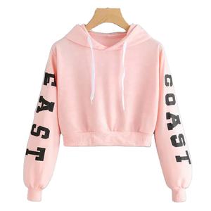 Women's Fashion <b>Crop</b> <b>Top</b> Hoodies Pullover With Hood Plus Size Waterproof and Breathable Woolen for Teenagers in Winter - Product Image 1