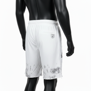 Pantalones cortos cortavientos de poliéster taslan premium de 120 GSM con efecto lavado blanco, panel inferior con estampado por sublimación, logotipo personalizado, pantalones cortos para hombre - Product Image 4