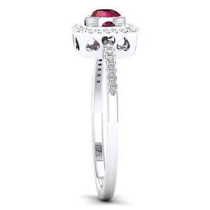 REYES – bague en argent Sterling 925 pour femmes, certifiée GRA, Moissanite, pierre de naissance, coupe ronde, 0.25 Carat, bijoux en pierres précieuses rubis - Product Image 3