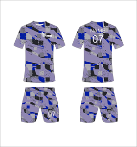 Conjunto de Uniforme de Fútbol Azul Sublimado Personalizado, Equipación de Entrenamiento de Fútbol Transpirable para Hombre, 100% Poliéster Antibacteriano - Product Image 1