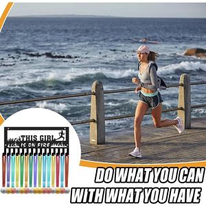 CIFbuy Présentoir à médailles Runner en métal thermolaqué, support à suspendre, thème 'THIS GIRL IS FIRE' TikTok pour Temu Pickup - Product Image 6