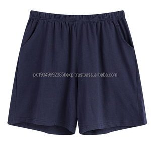 Pantalones cortos de dormir de algodón Spandex con logotipo personalizado para hombre, venta al por mayor, pantalones cortos negros para hombre, pantalones cortos informales de talla grande con cintura elástica para hombre - Product Image 2