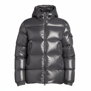 Custom Logo <b>Men</b> Hooded Puffer <b>Jacket</b> Winter <b>Warm</b> Heated Breathable Eco-Friendly Zipper Closure Outdoor Casual Coat Travel - Product Image 3