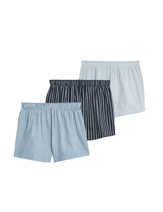 Men's 3-Pack Striped <b>Boxer</b> <b>Shorts</b> Cotton Breathable <b>Woven</b> Fabric Adult <b>Boxers</b> - Product Image 1