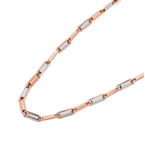 Cadena de oro rosa de 18 quilates para hombre, tamaño regular, collar de oro real para hombre, elegante, de eslabones sólidos, joyería fina, clásico, de lujo. - Product Image 5