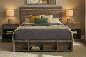 Hand Furniture with Storage Carved Solid Bedroom Wood top quality best Rustic Handmade Wooden <b>Platform</b> <b>Bed</b> King Size - Product Image 3