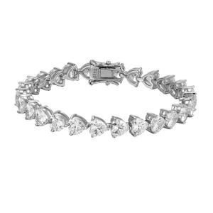 Pulsera de Plata de Ley 925 con Baño de Rodio y Moissanita VVS de Corte Brillante, Estilo Hiphop, de Pear Jewelex, Aspecto de Lujo, para Novias y Bodas - Product Image 2