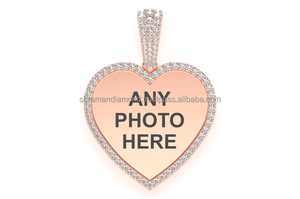 SHRAMAN DIAMOND Elegant Design Luxury Fashion Jewelry Small Outliuned Bezel Heart Photo 925 silver Lab Grown Diamond <b>Pendant</b> - Product Image 6