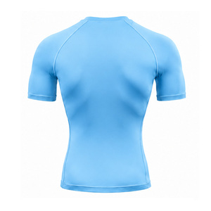 T-shirt de compression pour homme personnalisé, respirant, extensible, pour la gym, le fitness, la course, l'entraînement, la couche de base athlétique, haut OEM - Product Image 3