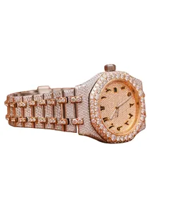 Luxury Mechanical Moissanite Diamond <b>Watch</b> with Glass Dial Diam Band for <b>Men's</b> Arabic Stick <b>Watch</b>-Wedding/Party Style - Product Image 2