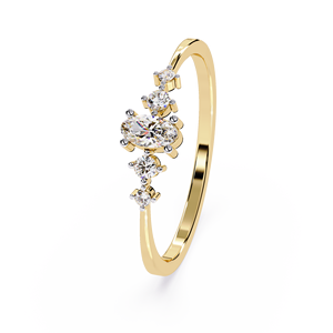 Bague de fiançailles minimaliste et délicate, avec un diamant naturel ovale certifié IGI, en or 18 carats, pour femme. - Product Image 2
