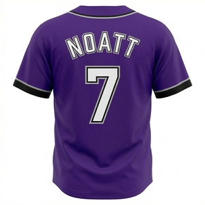 Maillot de baseball personnalisé OEM, col en V, respirant, pas cher, grandes tailles, sublimé. - Product Image 2