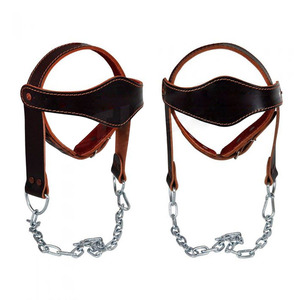 Professional <b>Leather</b> Head <b>Harness</b> for Neck Strength Training Weightlifting Bodybuilding Workout Durable Gear - Product Image 1