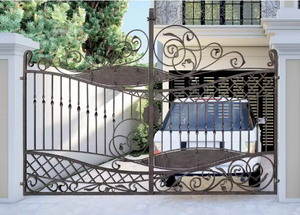 Portail de luxe en fer forgé décoratif pour allée, portail d'entrée de jardin en métal, porte à double battant, panneau de portail principal de villa - Product Image 4