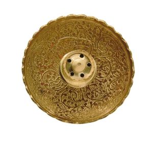 Quemador de Incienso Tradicional de Latón Grabado a Mano con Trabajo Nakshi Fino, Soporte para Dhoop con Tapa de Cono de Múltiples Orificios para el Hogar o Templo - Product Image 2