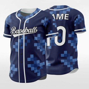 Camiseta de Béisbol Sublimada Transpirable Personalizada con Botones, Uniforme de Equipo con Estampado Personalizado para Deportes Escolares - Product Image 1