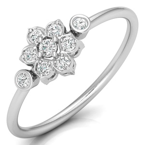 แหวนเพชรแท้ทันสมัยทันสมัยทำมือดีไซน์รูปดอกไม้ทำด้วยมือเครื่องประดับแฟชั่นชุบทองสีเหลืองสำหรับงานแต่งงานของเด็กผู้หญิง - Product Image 3