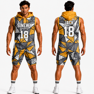 SINEWY Ensembles d'uniformes de football américain 7v7 personnalisés en polyester respirant grande taille pour l'été, imprimés par sublimation, sans manches - Product Image 1