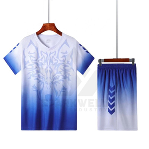 Men's Gradient V-Neck Short Sleeve <b>T</b>-<b>Shirt</b> and Shorts Set Moisture Wicking Polyester Sporty Summer Activewear Front <b>Wolf</b> Print - Product Image 2