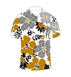เสื้อโปโลพิมพ์ลายดอกไม้สีเหลืองมัสตาร์ดสีขาวสำหรับผู้ชายเสื้อกอล์ฟแฟชั่นฤดูร้อนแขนสั้นลำลอง - Product Image 1