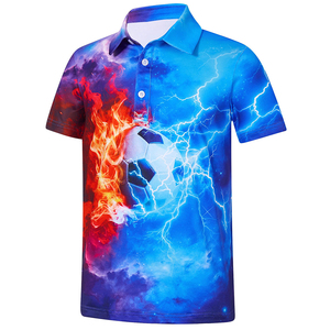 เสื้อโปโลกอล์ฟพิมพ์ลายตามสั่ง แขนสั้น ยืดหยุ่นได้ สำหรับเด็ก วัยรุ่น ชุดกีฬา ชุดออกกำลังกาย เสื้อผ้าสำหรับกิจกรรมกลางแจ้ง - Product Image 1
