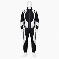 Ensemble de survêtement coupe-vent pour homme : veste et pantalon de jogging en nylon zippés