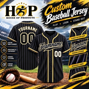 Maillots de baseball personnalisés pour équipes, impression de logo sur mesure, vente en gros, maillots de softball à manches courtes boutonnés pour hommes - Product Image 4