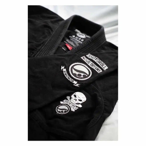 Kimono de BJJ al por Mayor, 460 GSM, 100% Algodón, Logotipo Frontal Personalizado, Transpirable y Duradero para Adultos, Negro - Product Image 4