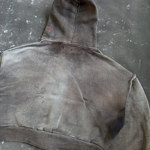 High Quality Acid Washing Men's Hoodie Custom Oversized <b>Spray</b> Distressed Hoodies With Drop Shoulder in Stock Fast Shipping - Product Image 6