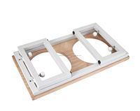 Bol pour animaux de compagnie en métal bois surélevé double dîner pliant mangeoire pour chien avec support K/D blanc en métal et plaque supérieure en bois pour chien et chats