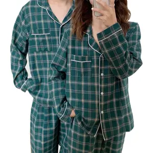 Conjunto de pijama personalizado unissex, leve, unissex, de algodão, para homens e mulheres, duas peças