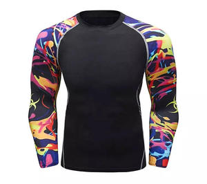 Custom <b>Mens</b> <b>Compression</b> <b>Shirts</b> Long Sleeve Rash Guard Gym Fitness Tight Tee <b>Shirt</b> Skeleton Graphic MMA BJJ Training Workoutb - Product Image 6