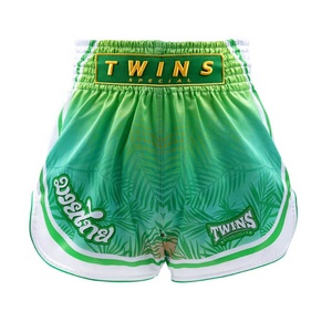 Shorts de Muay Thai Twins Special ELEMENT en Verde y Rosa, Tela Satinada Ligera, Ajuste Personalizable, Unisex, para Entrenamiento - Product Image 5