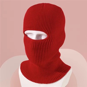 MANTIC ENTERPRISES <b>Purple</b> Knit Checked Balaclava with 3D Embroidery Full Face Cover for Adults 52-54cm Outdoor Use Unisex - Product Image 2