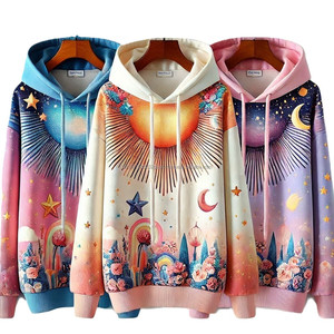 Tùy chỉnh in Hoodies cho cô gái mô hình độc đáo thiết kế in trên cao cấp màu sắc lông cừu rắn dệt kim mùa đông trùm đầu Áo nỉ - Product Image 3