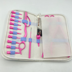 Hot Pink Hair Extension Pliers Wholesale Low MOQ Top Grade Solid Stainless Steel Hair Extension Tools Kit <b>Set</b> With <b>Razor</b> & Clips - Product Image 2