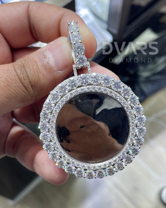 Colgante Personalizado de Hip Hop con Foto e Imagen, con Moissanita, Plata 925, Lujoso, para Fiesta, Moda, Diseño Circular - Product Image 4