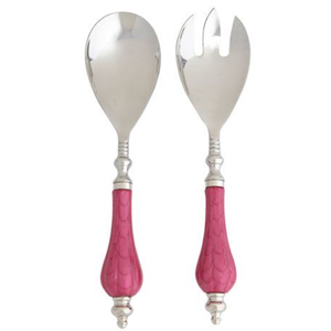 Ensemble de 2 cuillères à salade en acier inoxydable plaqué or, design moderne, finition polie, pour la table à manger à la maison - Product Image 6