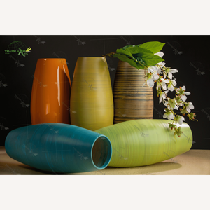 Jarrón de bambú recién llegado decoración del hogar OEM Natural hecho a mano estilo minimalista moderno - Product Image 2